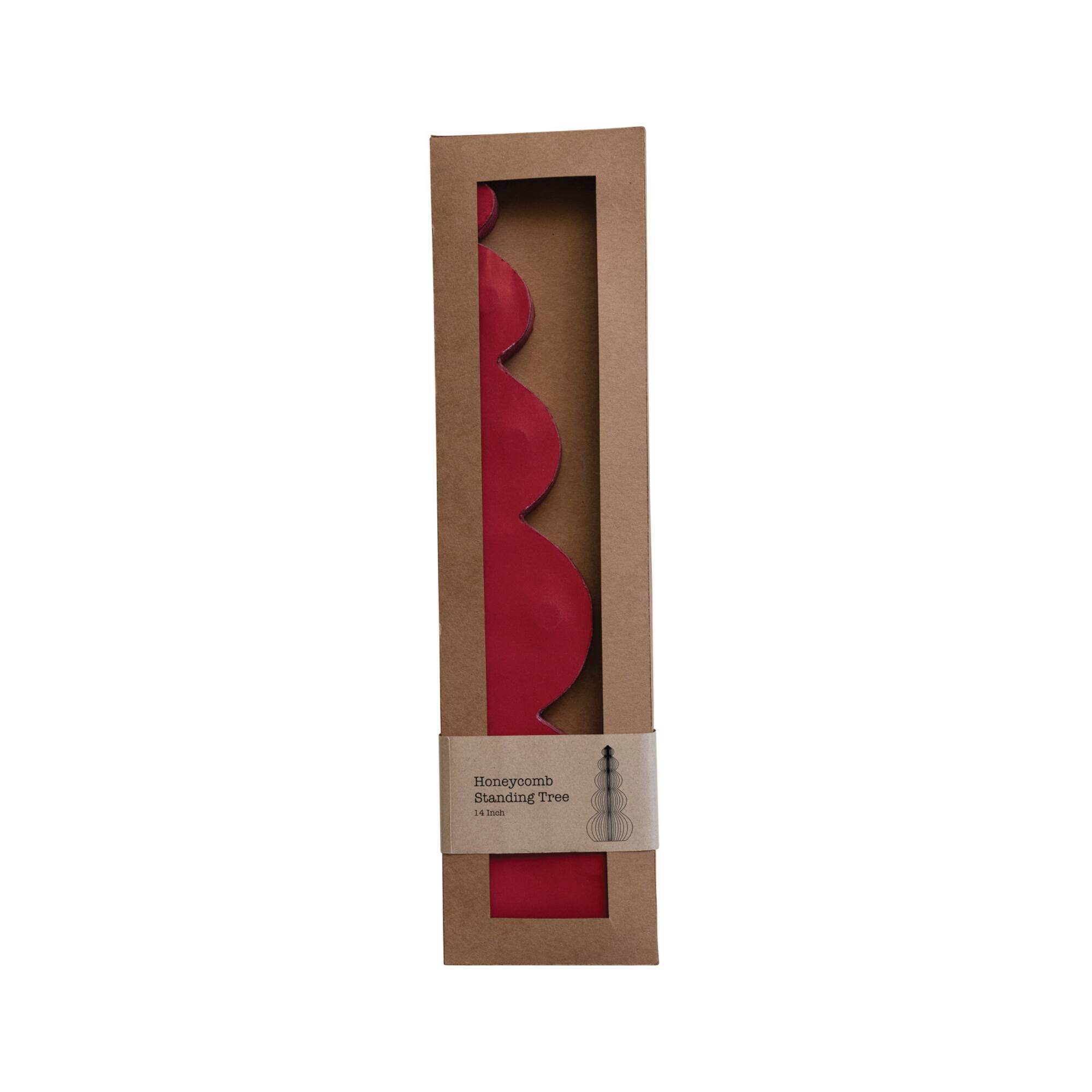 Hello Honey® 14" Red Paper Folding Honeycomb Standing Tree